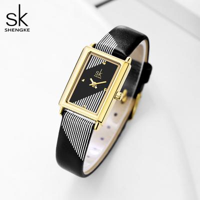 중국 Shengke New Designer Watch For Women Rectangle Ladies Wristwatch Elegant Leather Band Quartz Movement Relogio Feminino 판매용