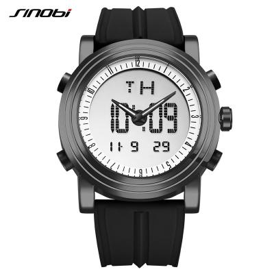 China Black/Orange Silicone Strap Watch Week Display Complete Calendar Digital Quartz Watch Luminous Sports Watch S9368G for sale