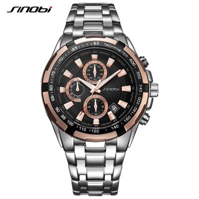 중국 Sinobi Brand Fashion Mens Watch S9720G Top Luxury Wristwatch Casual Sports Male STAINLESS STEEL WATCH Men 판매용