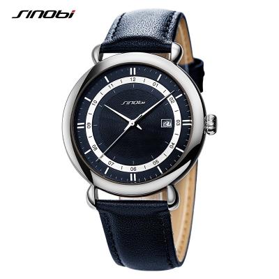 중국 SINOBI Brand Genuine Leather Watches Men's Charm Business Watch Delicate Auto Date Men Watches 9844 판매용