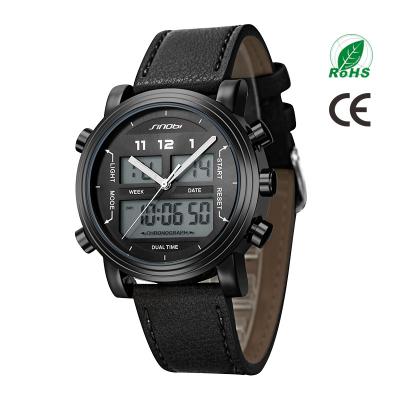 Китай SINOBI Men Watch Leather Sport Watches Men's Digital Quartz Chronograph Wristwatch Luxury Multifunction Relogio Masculino #S9824 продается