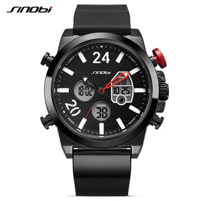 Китай SINOBI Digital Analog Sports Watches Chronograph Mens Wrist Watch Fashion Casual Dual Movement Military Waterproof Male Watch продается