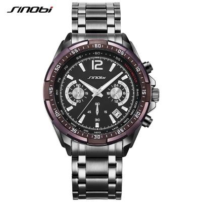 Cina SINOBI Men Watches Top Brand Waterproof Luxury Quartz Watches Men's Stainless Steel Military Sport Wristwatch Relogio Masculino in vendita