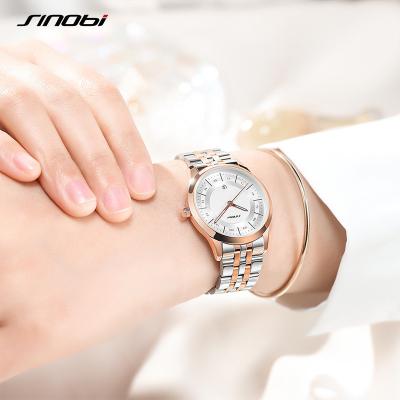 중국 Rose Gold Casual Pair Watch Three Pointers Auto Date Watch Romantic Luxury Alloy Watch S9842G/L 판매용