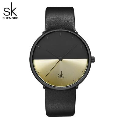 중국 Hot Brand Black Alloy Watch Leather Lover's Watches Casual Dress Couple Wrist Watch K9016G/L 판매용