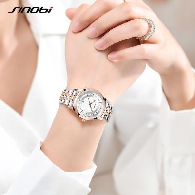 China SINOBO Brand Concise Luxury Couple Watch Date Window Casual Romantic Pair Watch Hallow Out Needles Japan Quartz Lover's Watches for sale