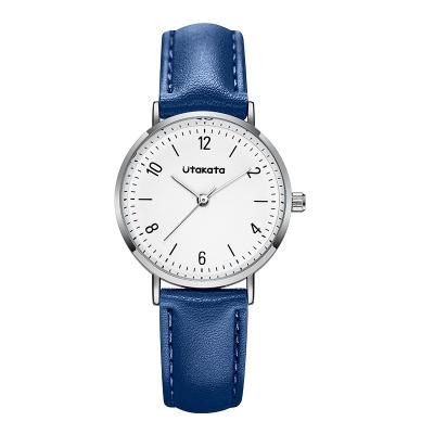 중국 Utakata A0004 Soft Red/Blue/Black Skin-Friendly Leather Watch Luminous Fashion Classic Watch Daily Waterproof Casual Watch 판매용