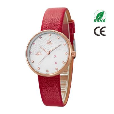 China sk Brand Soft Leather Girls Wrist Watch Pentagram Kids Watch Rivet Rose Gold Elegant Quartz Watch K9013 for sale