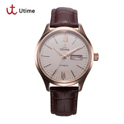 중국 UTIME Brand Luxury Men Watch Top Fashion Mens Stainless Wristwatches Dual Calendar Mechanical Business Watch Relogio Masculino 판매용