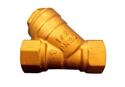 China Brass Y Connector Plumbing , Water Filter Valve / Strainer Valve Protect Pumps for sale