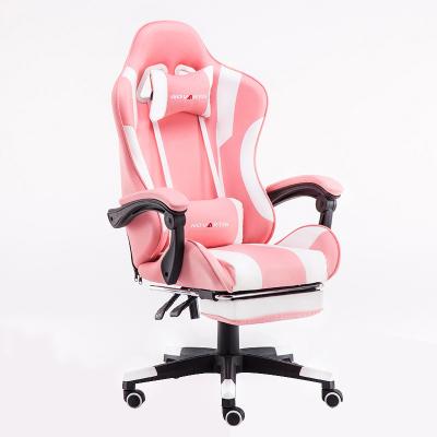 China Custom Logo (Height) Adjustable PU Silla Leather Executive Ergonomic Pink Gamer Computer Racing Chairs for sale