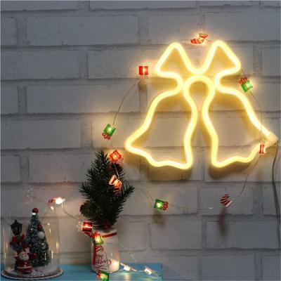 China Wholesale Warm White Neon Festival/Christmas/Night Bell Decoration/Party Light 3AA Battery With USB Powered Cute And Lovely Gifts For Kids for sale