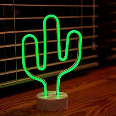 China Festival/Christmas Night Neon Light/Decoration/Party Wholesale Green Cactus Standing Plastic Battery Operated 3AA Base Cute And Lovely Gifts For Kids for sale