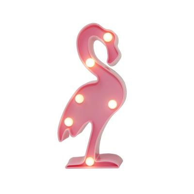 China Festival/Christmas/Decoration/Party LED Animal Shaped Lamp Night Light Table Lamp Led Pink Holiday Decoration Battery Beautiful Flamingo Marquee Light Warm White Light for sale