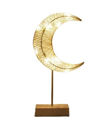 China Battery Operated Decorative Light Eid Mubarak Decoration Christmas Ramadan Romantic Shape Table Lamp LED Night Festival/Christmas/Wedding/Party Moon for sale