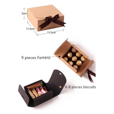 China Disposable Heli Paperboard Bow Ribbon Candy Chocolate Gift Paper Display Packing Box for sale