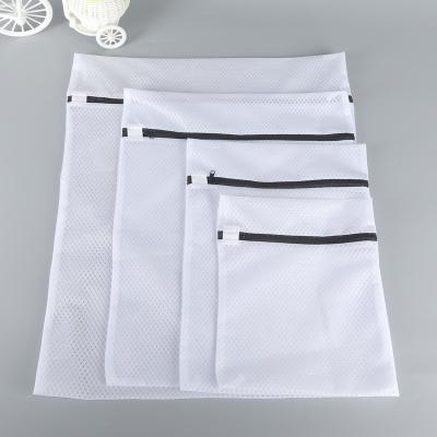 China Tropical Hot Sale Polyester Wash Mesh Bag Washable Laundry Bags With White Zipper for sale