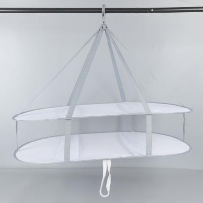 China Modern Hanging Drying Rack Mesh Hanger Drying Rack Folding Sweater Clothes Laundry Basket Double Layer for sale