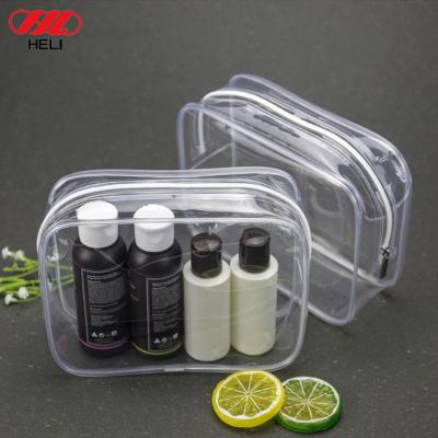 China Normcore/Minimalist Heli Minimalist Small Transparent Zipper Toiletries PVC Cosmetic Bag for sale