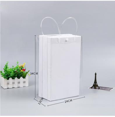 China Customized Shopping Size Hand Length Handle Transparent PVC Jelly Bag for sale