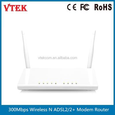 China Wireless Soho 4-Port 300Mbps N ADSL2/2+ Modem Router With 2 External Antenna for sale