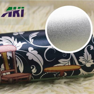 China Modern silver color with sandblast shimmers texture wallpaper for sale