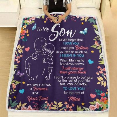 China Customized Name Photo Woven Dog Blankets Baby Sherpa Soft Polyester PORTABLE Print Logo Blanket Throw Custom Made for sale