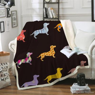 China PORTABLE Personalized Custom Printed Photo Print Throw Soft Blanket Sherpa Fleece Customized Dog Blankets for sale