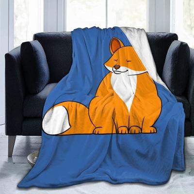 China PORTABLE Customize Soft Blanket Printing Photo Logo Sherpa Fleece Printed Custom Throw Woven Blanket Custom for sale