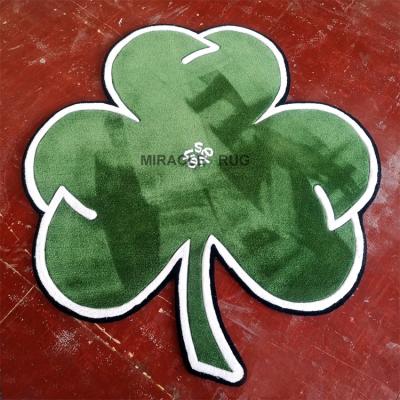 China Custom Handmade Green 3d Leaf Non Slip Shape Logo Rugs Carpets Decor Home Garden Plant Tufted Blanket for sale