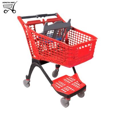 China Plastic Unveiling Shopping Cart With Kids Seat for sale