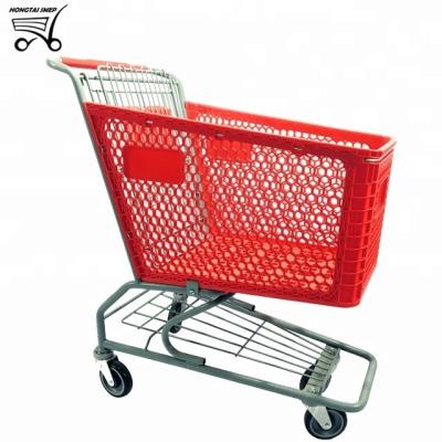 China Unfolding Plastic Shopping Trolley For Store Supermarket for sale