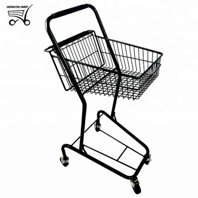 China Double Unfolding Japanese Style Supermarket Basket Trolley Shopping Cart for sale