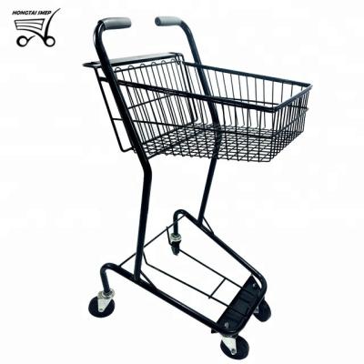 China Double Unfolding Cart Double Supermarket Trolley Shopping Cart For Sale for sale