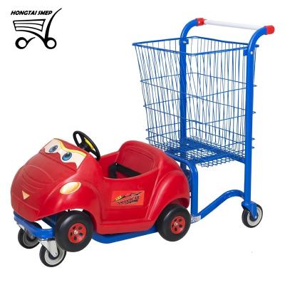 China New Style Supermarket Zoo Unveiling Plastic Children Ride The Kids Toy Trolley Shopping Trolley for sale