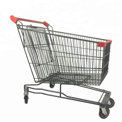 China Heavy Duty Retail Unfolding Basket Trolley Supermarket Grocery Cart for sale