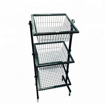 China Single Sided 3 Layers Steel Supermarket Promotion Display Stand Products Shelf for sale