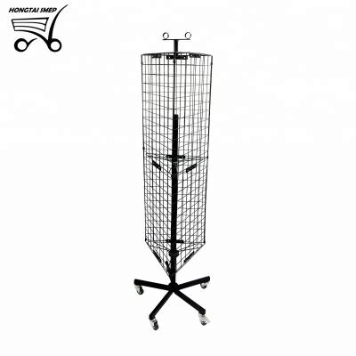 China Showing Merchandise Supermarket Rotating Movable Metal Hooks Display Stand Display Racks for sale