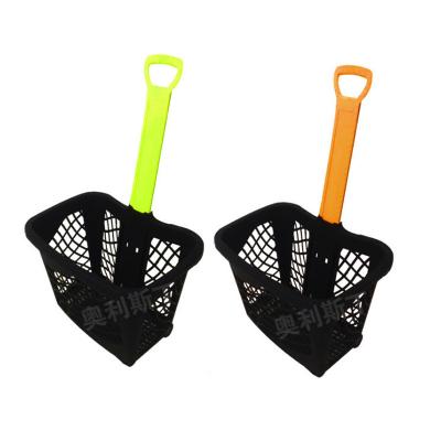 China PP Plastic Carry Small Supermarket Rolling Plastic Shopping Basket With Four Wheels for sale