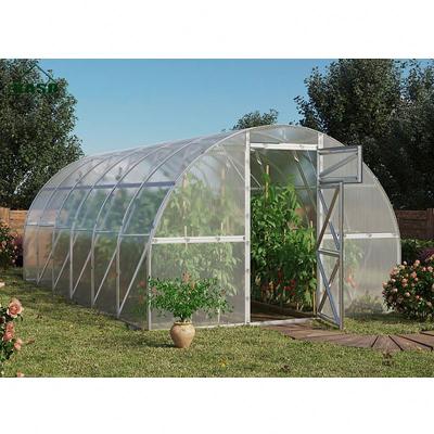 China Easily Assembled Expandable Length Expandable Polycarbonate Commercial Greenhouse Crop Width 7 Meters for sale