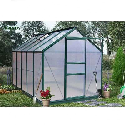 China Easily Assembled 5X4 Meters Exterior Black Powder Coated Hobby Greenhouse Greenhouse Aluminum Framed Double Door Winter Green House for sale