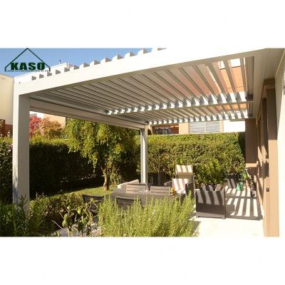 China Easily Assembled Garden Metal Motorized Patio Aluminum Louvered Pergola Bioclimatic Electric Adjustable Canopy for sale