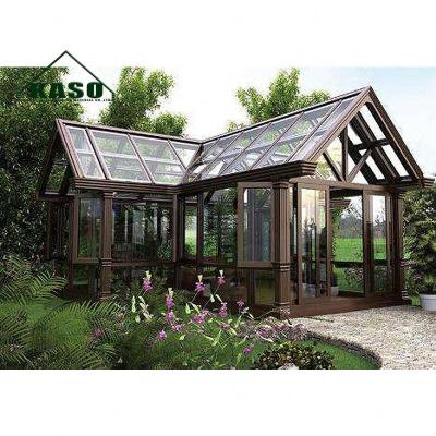 China Prefab Glass Aluminum House Conservatory Veranda Free Standing Sunroom Sunroom for sale