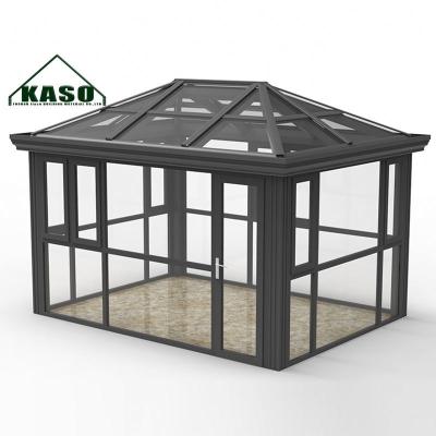 China Water Proof Diy Patio Waterproof Conservatory Sunroom Sunroom Set Aluminum 4 Season View Sunroom Glass for sale