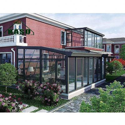 China Water Proof Durable House Lowes Garden House Aluminum Glass Sunrooms Free Standing Solariums for sale