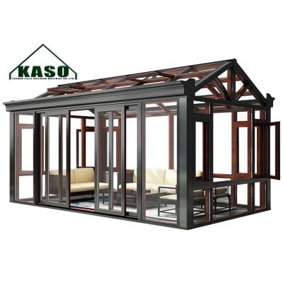 China Single Glass Sunrooms Single Glass Water Proof Double Lowes Glass Sight Curved Aluminum Sunroom for sale