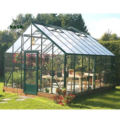 China Factory Wholesale Easily Assembled Greenhouse Glass Top Rated 10X8 For Family Use 4Mm Tempered Glass House for sale