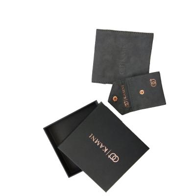 China High Quality Recyclable Custom Logo Flapper Envelope Gift Bag Suede Gold Earring Necklace Jewelry Pouch for sale