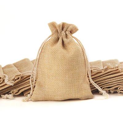 China Recyclable Drawstring Jute Burlap Sack For Coffee Beans Packaging Pouch for sale