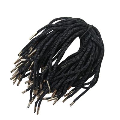 China High Tenacity Round Black Polyester Macrame Rope with Metal Burrs for Paper Bag Handle Ropes for sale